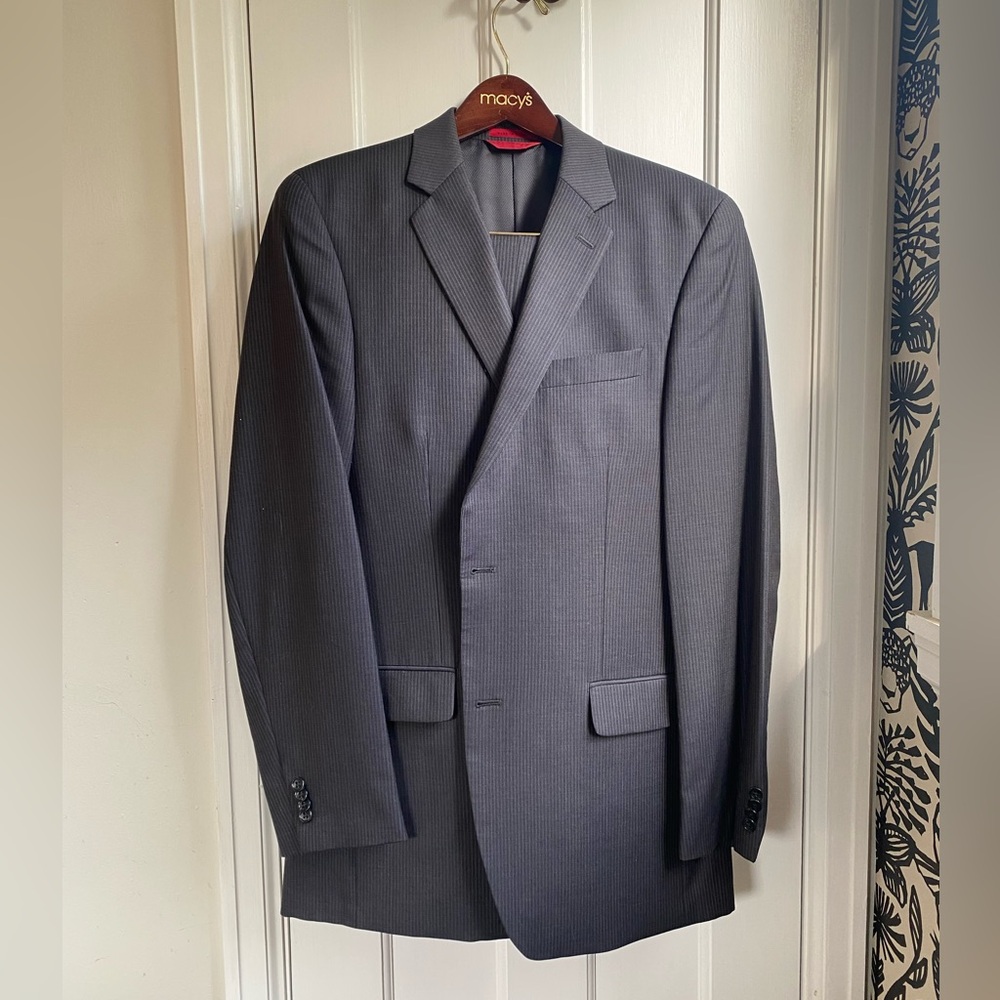Alfani Gray Pinstripe 2-piece Suit (Wool)